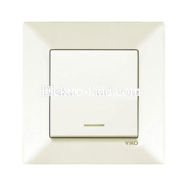 Выключатель одноклавишный с подсветкой крем VIKO MERIDIAN 90970219-WH